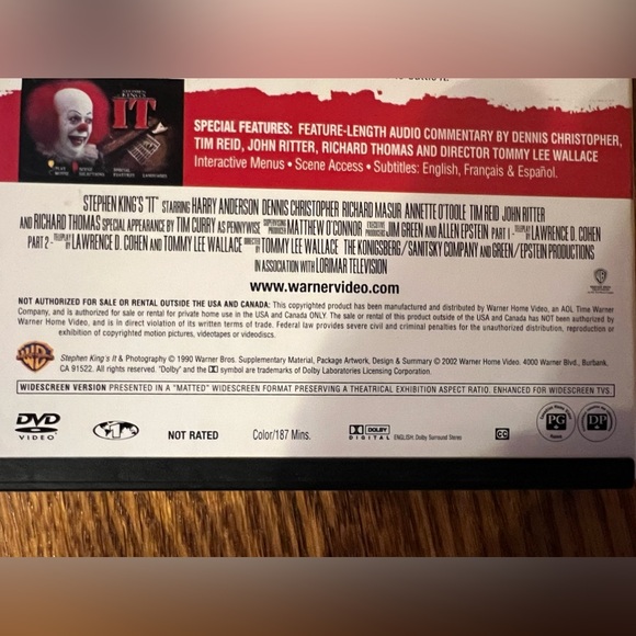 ‼️SOLD‼️ Steven King’s IT (DVD) - Warner Bros. Video Presents 🤡 - Picture 5 of 8